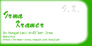 irma kramer business card